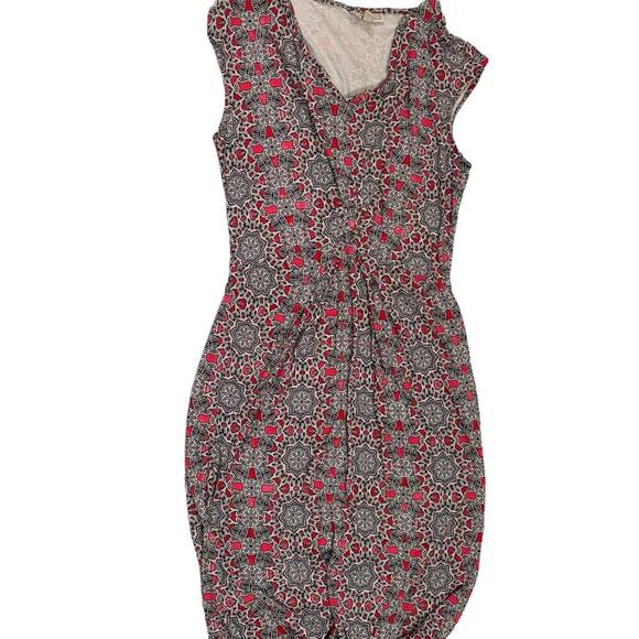 Dana Buchman Pink/Black Mandala Patterned Bodycon Dress V-Neck - Picture 1 of 6